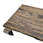 Industrial Reclaimed Railway Sleeper Wood and Polished Chrome Square Coffee Table