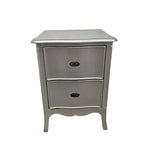 Glamorous Silver Leaf French Provincial Bedside Table