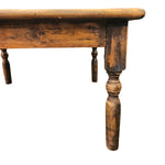 Rustic Charm Solid Wood Coffee Table with White Tiled Top