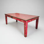 Hand-Finished Distressed Crimson Dining Table by Lucky Furniture