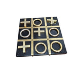 Bespoke Retro Style Black and Gold Decorative Tic-Tac-Toe Coffee Table Game