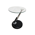 Futuristic Chrome and Glass Z Shape Minimalist Side Table