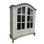 Rustic French Provincial White Display Cabinet