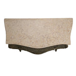 French Style Bombe Marble Top Textural 3 Drawer Commode