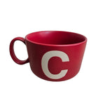 Crate & Barrel Red Ceramic Letter C Holiday Monogram Jumbo Mug