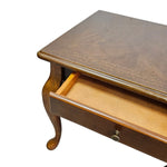 Classic Queen Anne Style Mahogany Tone Single Drawer Side Table