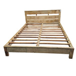 Artisan Hand-Carved Mango Wood King Bed Frame