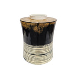 Marina Home Retro Style Abstract Tri Tone Turned Wood Vase