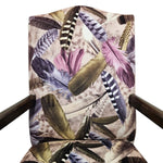 Ornate Chippendale Style Feather Patterned Velvet Armchair