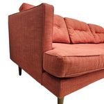 Mid-Century West Elm Peggy Red Fabric Sofa