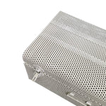 Industrial Perforated White Metal Storage Trunk Chest