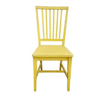 Italian Mid-Century Style Canary Yellow Slatted Wooden Dining Chair