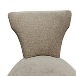 Sophisticated Beige Fabric Studded Backrest Wooden Dining Accent Chair