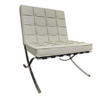 Mid-Century Style Beige Leather Tufted Barcelona Style Lounge Chair