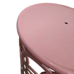 Soft Pink Interlocking Circle Metal Round Side Table
