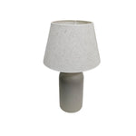 Refined Matte Grey Capsule Ceramic Table Lamp with Linen Shade