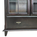 Heritage Style Dark Espresso Glaze Wooden Glass Display Cabinet
