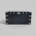 Upcycled Matte Black Campaign Storage Trunk Coffee Table