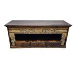 Rajasthani Ornate Hand Carved Solid Wood Credenza Sideboard