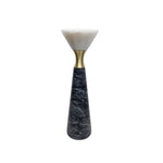 European Dual Tone Marble and Brushed Brass Pillar Candle Stand