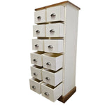 Marina Homes Rustic 12-Drawer Apothecary Storage Slim Tallboy
