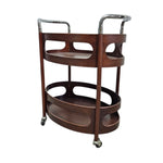 Mid-Century Modern Curved Bentwood Drinks Trolley with Chrome Handles