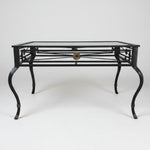 Classical Wrought Iron Glass Top Coffee Table