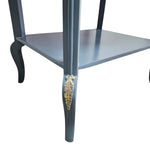 French Provincial Style Upcycled Slate Blue Wooden Side Table