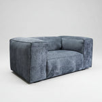 Chattels & More Retro Style Charcoal Textured Fabric Loveseat Sofa
