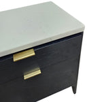 West Elm Mid-Century Style Parker Dark Ash and Marble Nightstand