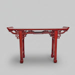 Traditional Chinese Red Lacquer Altar Style Wooden Console Table