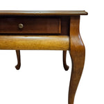Classic Queen Anne Style Mahogany Tone Single Drawer Side Table