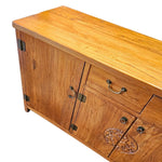 Vintage Chinese Ming-Style Carved Solid Wood Sideboard