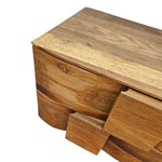 Sculptural Geometric Solid Wood Multi-Level Two-Drawer Nightstand
