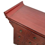 Heritage Oriental Red Lacquer Oriental Multi Drawer Altar Console Table
