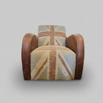 Bold British Heritage Union Jack Fabric and Leather Club Armchair