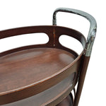 Mid-Century Modern Curved Bentwood Drinks Trolley with Chrome Handles