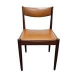 Classic Danish-Style Cognac Faux Leather Chair