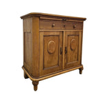 Antique-Inspired Oak Storage Cabinet with Reeded Accents