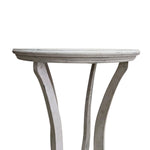 Curved Pedestal White Round Accent Table