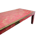 Hand-Finished Distressed Crimson Dining Table by Lucky Furniture