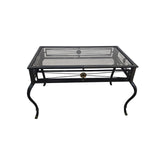 Classical Wrought Iron Glass Top Coffee Table