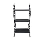 Wrought Iron Three-Tier Scrollwork Display Shelf
