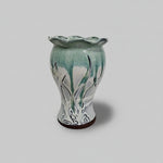 Curated Scalloped Drip Glaze Ceramic Flower Pot Vase