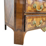 French-Style Inlaid Walnut Commode with Marble Top