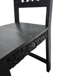 Stately Indian Style Carved Black Wood Dining Chair