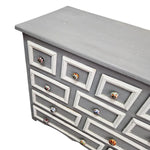 Hand-Painted Grey and White Multi-Drawer Solid Wood Apothecary Chest