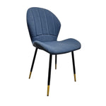 Patrol Blue Velvet Channel Tufted Accent Dining Chair