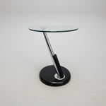 Futuristic Chrome and Glass Z Shape Minimalist Side Table