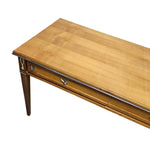 Elegant Neoclassical Style Wooden Desk with Silver Accents